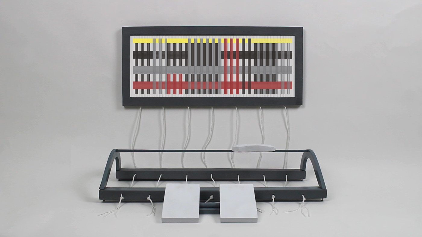 inquadratura frontale del telaio interattivo con pattern 2 rappresentato sullo schermo